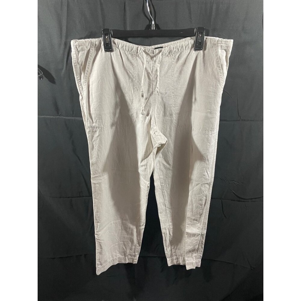 Vintage Pataloha Cream Hemp Straight Leg Pull-On Pants Size Medium